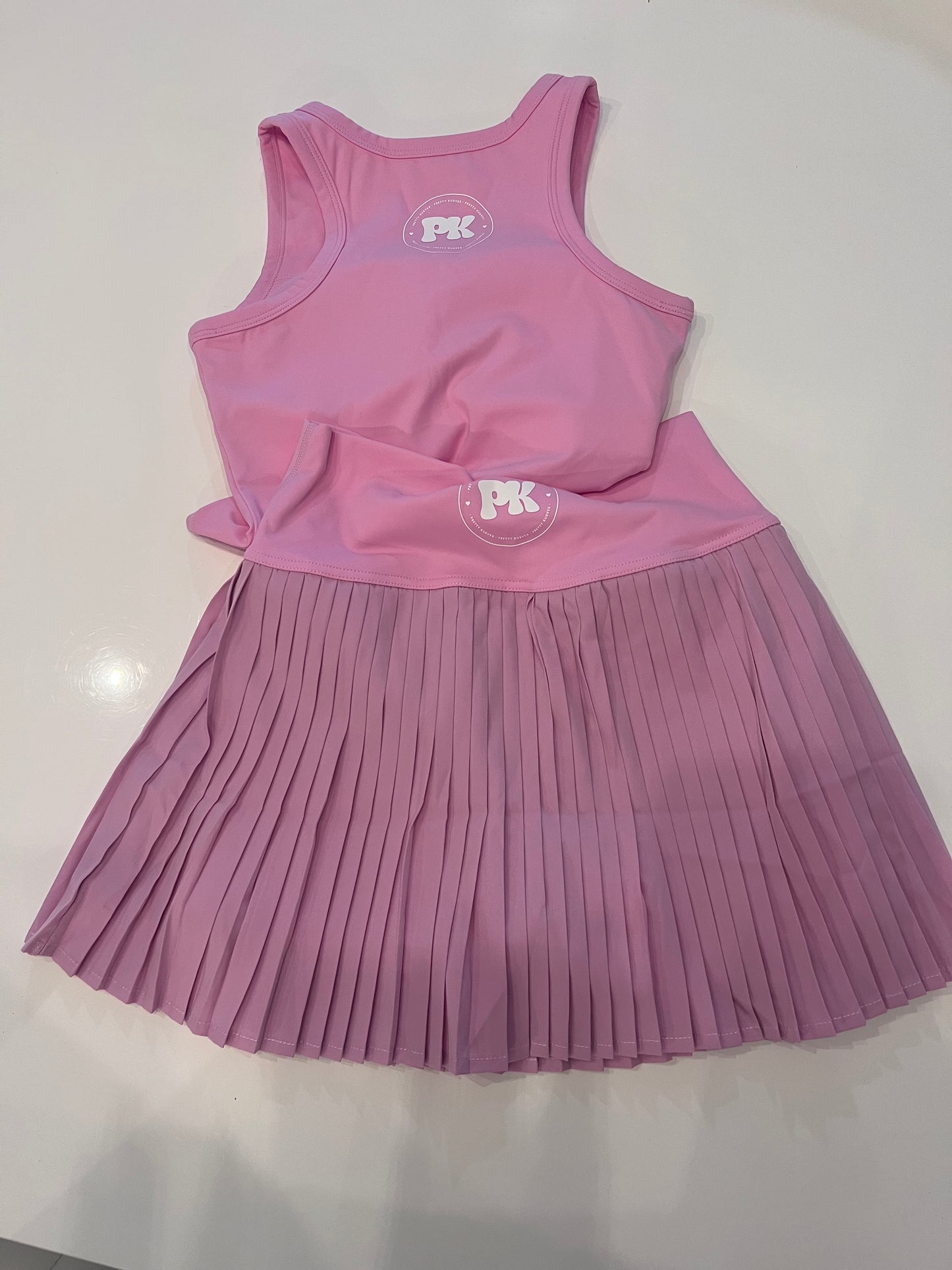 Pink Tennis Skirt & Crop Top