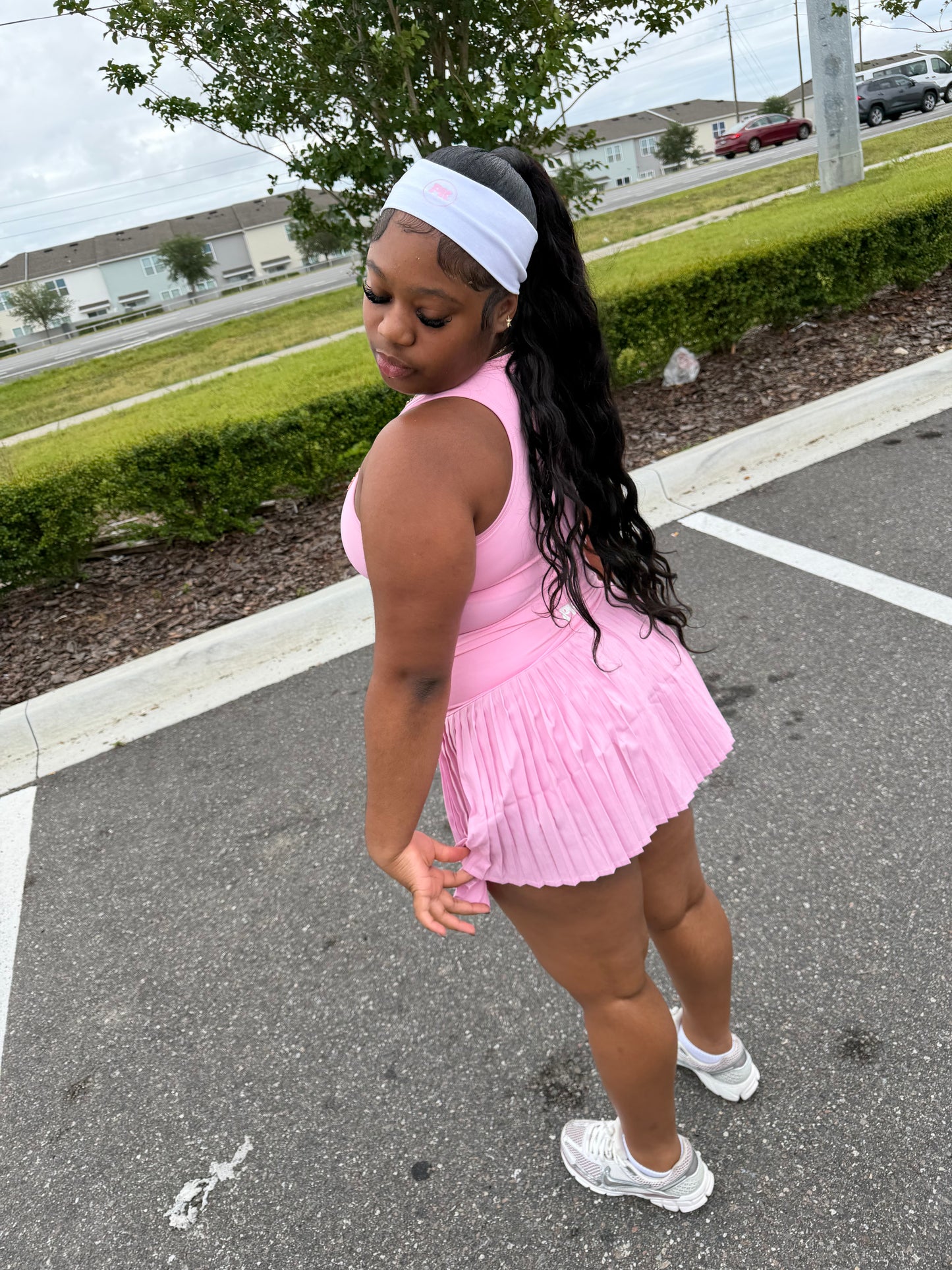 Pink Tennis Skirt & Crop Top